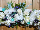 Wedding Arch Flowers, Galaxy Orchids and white rose arch flowers