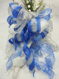 Blue and Silver Tree topper, Bow Tree Topper