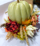 Pumpkin centerpiece, Thanksgiving Centerpiece, Fall floral arrangement