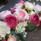 Wedding Arbor Flowers - Arch Corner Swags - rose Arbor swag - Pink, white, Hot pink - Julie Butler Creations