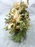 Rose Gold and Champagne Christmas centerpiece, Poinsettia and Rose Floral arrangement