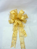 Gold Christmas bow, wreath bow, tree bow