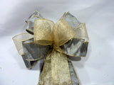 Platinum and Champagne Christmas bow, wreath bow, tree bow