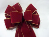 Burgundy Velvet Christmas bow, wreath bow, bow tree topper