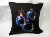 Christmas pillow cover, Embroidered Ornaments pillow cover