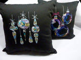 Embroidered Ornaments pillow cover, Christmas Pillow covers