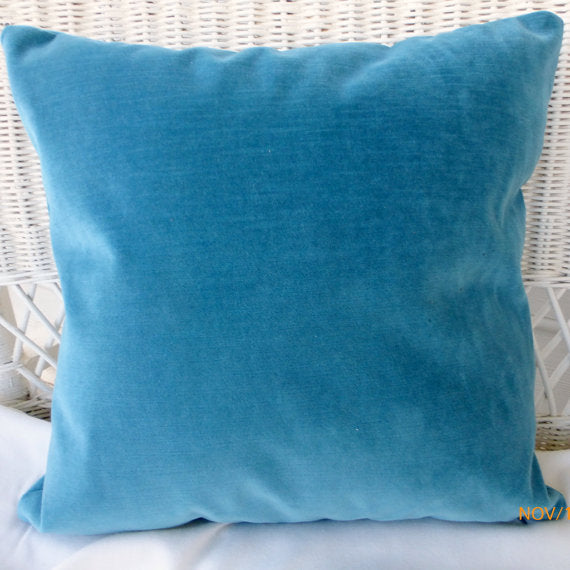 Blue Velvet pillow cover - velvet pillow - Robert Allen Contentment upholstery Fabric - Julie Butler Creations
