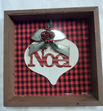 Buffalo plaid Christmas decor, Christmas Farmhouse shelf sitter, Christmas decorations - Julie Butler Creations