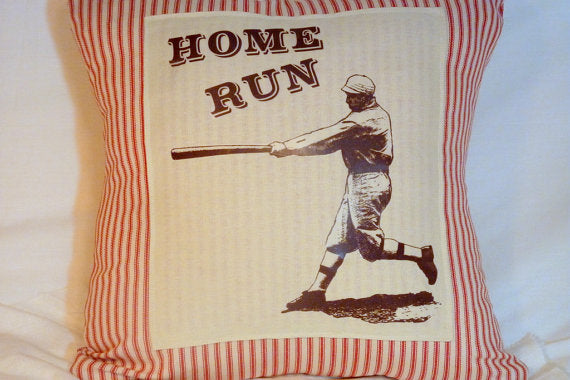 Vintage Baseball pillow cover - Pillow Cover - Vintage Baseball player - sports pillow - Julie Butler Creations