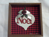 Buffalo plaid Christmas decor, Christmas Farmhouse shelf sitter, Christmas decorations - Julie Butler Creations