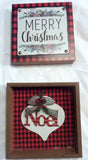 Buffalo plaid Christmas decor, Christmas Farmhouse shelf sitter, Christmas decorations - Julie Butler Creations