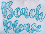 Beach Pillow cover - Embroidered pillow cover - Beach House Decor - Julie Butler Creations