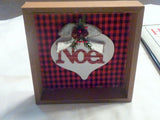 Buffalo plaid Christmas decor, Christmas Farmhouse shelf sitter, Christmas decorations - Julie Butler Creations