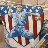 Baseball pillow cover - Vintage baseball tapestry pillow -Boys room decor - Julie Butler Creations