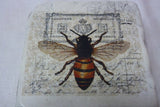 Bee coasters - Travertine drink coasters - Stone coasters - Bees - French Country Decor - Julie Butler Creations