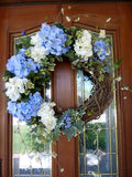 Blue Hydrangea Wreath - wreath - door wreath - Summer Wreath - Front door decor - Spring Wreath - Julie Butler Creations
