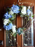 Blue Hydrangea Wreath - wreath - door wreath - Summer Wreath - Front door decor - Spring Wreath - Julie Butler Creations