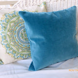 Blue Velvet pillow cover - velvet pillow - Robert Allen Contentment upholstery Fabric - Julie Butler Creations