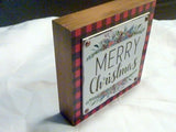 Christmas Wood shelf sitter, wood sign for Christmas,Farmhouse Christmas, Buffalo plaid decor - Julie Butler Creations