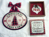 Christmas Wood shelf sitter, wood sign for Christmas,Farmhouse Christmas, Buffalo plaid decor - Julie Butler Creations