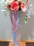 Wedding Centerpiece - Coral tall centerpiece - Cascading Centerpiece - wedding flowers - Julie Butler Creations