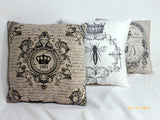 Paris pillow - Crown Pillow - Vintage French Pillow - Decorative Throw Pillow - Julie Butler Creations