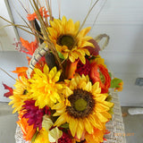 sunflower centerpiece - Autumn Floral decoration - Thanksgiving decorations - Julie Butler Creations