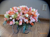 Mini Tulip Memorial Spray - Cemetery flowers - Sympathy flowers - Headstone spray - Julie Butler Creations