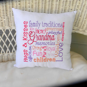 Grandma pillow - Embroidered Grandma pillow - Gift for Grandma - personalized gifts - Julie Butler Creations