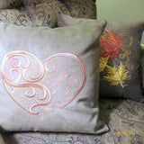 Embroidered Velvet pillow cover - Pillow Covers - velvet pillow - Heart pillow cover - Julie Butler Creations