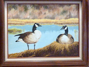 Wildlife painting - Oil painting - Canadian Geese picture - wildlife art - Julie Butler Creations