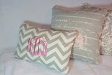 Monogrammed Pillow - Personalized Pillow cover - Embroidered Pillow - Chevron pillow cover - Julie Butler Creations