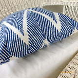 Navy Blue and White Ikat pillow cover - Chevron pillows - Designer fabric pillows - Julie Butler Creations