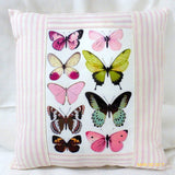Decorative Butterfly Pillow - French Ticking Pillow Cover - French Country decor - butterfly pillow - Julie Butler Creations