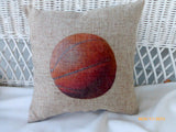 Basketball Pillows - Burlap pillows - Vintage sports pillows - Boys room decor - Julie Butler Creations