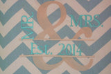 Embroidered Wedding pillow cover - Mr. an Mrs. pillow - Chevron pillow- Anniversary Pillow - Julie Butler Creations