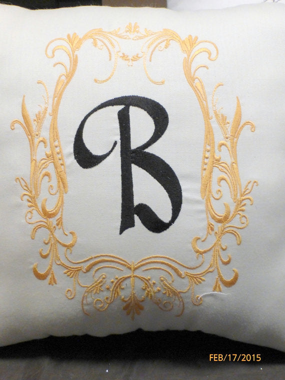 Monogrammed Pillow - Decorative Embroidered Pillow - Personalized Wedding Gift - Wedding pillow - Julie Butler Creations