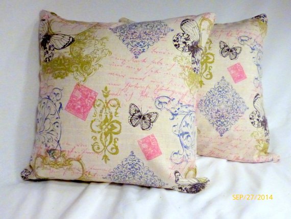 French themed Pillow Cover -French advertising printed fabric- French Country decor - Julie Butler Creations