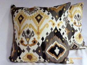 Ikat Pillow Cover -Swaville Mill Creek Alessandera goldmine - accent pillow - Pillows - Pillow Cover - Julie Butler Creations