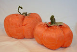Decorative Damask Pumpkins - Thanksgiving Table - Orange Damask - Stuffed Pumpkins - centerpiece - Julie Butler Creations