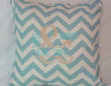 Embroidered Wedding pillow cover - Mr. an Mrs. pillow - Chevron pillow- Anniversary Pillow - Julie Butler Creations