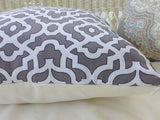 Waverly Inspirations collection - shades of Charcoal Grey and white - Decorative pillow cover - Julie Butler Creations