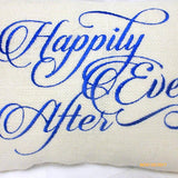 Wedding pillow - Burlap Pillow - Embroidered Burlap Pillow - Happily Ever After - Julie Butler Creations