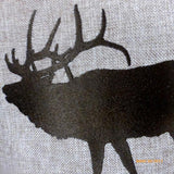 Embroidered Elk pillow - burlap pillow - animal pillow - Pillows - wildlife pillow - Julie Butler Creations