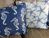 Nautical Pillow covers Set of 4 - Navy Blue and White - Premier Prints designer fabric - corded edge - Julie Butler Creations