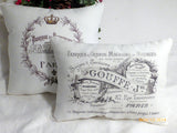 Paris pillow - Vintage French Pillow - Decorative Throw Pillow - French Country Decor - Julie Butler Creations