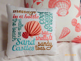 Nautical Word Pillow - Embroidered pillow - accent pillows -Beach house decor - Julie Butler Creations