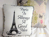 French themed Pillow Cover -French advertising printed fabric- French Country decor - Julie Butler Creations