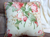 Designer Pillows - Waverly fabric - Pillows - Tulip pillows- corded edges - set of 3 - Julie Butler Creations