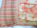 Accent Pillows - Designer Pillow - Pillows - Sofa Pillow - Waverly fabric - peach Peonies on cream - Julie Butler Creations